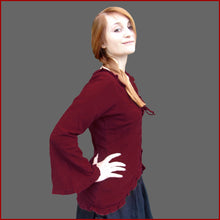 Lade das Bild in den Galerie-Viewer, Mittelalter Bluse weinrot | mittelalterliche Bluse rot