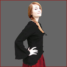 Lade das Bild in den Galerie-Viewer, Rüschen Mittelalter Bluse langarm - XS, S, M, L, XL, 2XL, 3XL schwarz