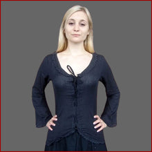 Lade das Bild in den Galerie-Viewer, Mittelalter Larp Bluse schwarz | Mittelalter Bluse schwarz