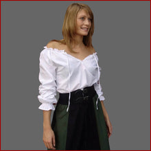 Lade das Bild in den Galerie-Viewer, Leonardo Carbone - Mittelalterbluse mit Spitze "Bettina" Weiß