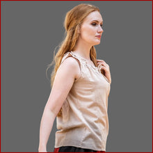 Lade das Bild in den Galerie-Viewer, MITTELALTER Carmen Sommer BLUSE ohne Arm - hanf - Leonardo Carbone