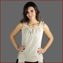 Lade das Bild in den Galerie-Viewer, Ärmellose Mittelalter Bluse Baumwolle | Mittelalter Blusen & Mieder