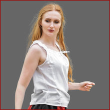 Lade das Bild in den Galerie-Viewer, Ärmellose MITTELALTER BLUSE Carmenbluse - weiß - ohne Arm - Carbone