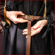 Lade das Bild in den Galerie-Viewer, MITTELALTER GÜRTEL Leder BRAUN - 150 und 190 cm - SCHMALER LEDERGÜRTEL