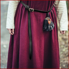 Lade das Bild in den Galerie-Viewer, Mittelalter Gürtel für Damen - schmaler Ledergürtel schwarz