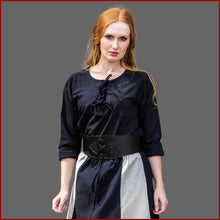 Lade das Bild in den Galerie-Viewer, Miedergürtel Damen - schwarz - Leder