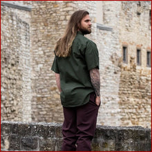 Lade das Bild in den Galerie-Viewer, Mittelalter Hemd Herren Kurzarm grün