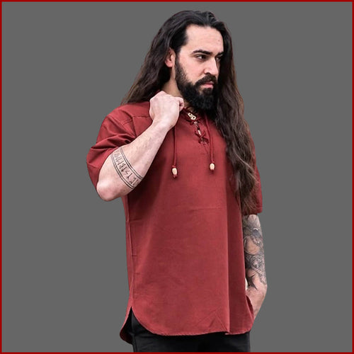 Mittelalterhemd - kurzärmelig - 6 Größen - rot | Leonardo Carbone Hemd