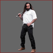 Lade das Bild in den Galerie-Viewer, Kurarm Mittelalter Wikinger Hemd weiß weiss