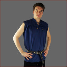 Lade das Bild in den Galerie-Viewer, Mittelalter Hemd ohne Arm - 6 Größen - blau | Leonardo Carbone Hemden
