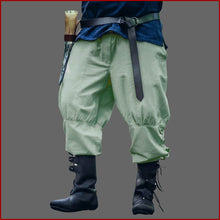 Lade das Bild in den Galerie-Viewer, WIKINGERHOSE mit BEINSCHNÜRUNG Baumwolle - hanffarben - Hose Schnürung