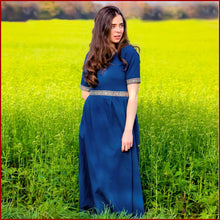 Lade das Bild in den Galerie-Viewer, Edles Mittelalterkleid - kurzarm - 7 Größen - blau - Leonardo Carbone