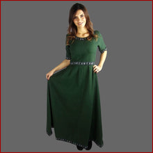 Lade das Bild in den Galerie-Viewer, Edles MITTELALTERKLEID kurzärmelig - 7 Größen grün - Leonardo Carbone