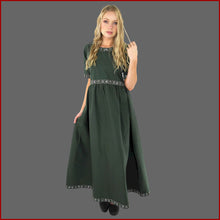 Lade das Bild in den Galerie-Viewer, Edles Kurzarmkleid mit Bordüre "Ennlin" Grün