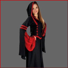 Lade das Bild in den Galerie-Viewer, Mittelalter Kleid mit Kapuze - 7 Größen - Kapuzenkleid - Carbone