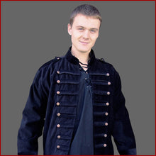 Lade das Bild in den Galerie-Viewer, Mittelalter Military Jacke - Leonardo Carbone - Uniformjacke - schwarz
