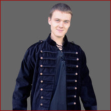 Lade das Bild in den Galerie-Viewer, Mittelalter Military Jacke - Leonardo Carbone - Uniformjacke - schwarz
