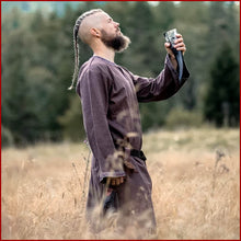 Lade das Bild in den Galerie-Viewer, Wikinger Tunika aus Baumwolle dunkelbraun