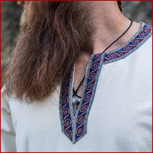 Lade das Bild in den Galerie-Viewer, Wikinger Tunika natur mit Bordüre Borte