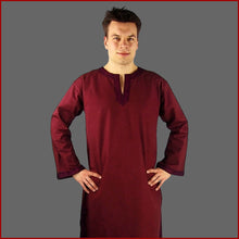 Lade das Bild in den Galerie-Viewer, Wikinger-Tunika rot | Mittelalter Langarm-Tunika rot