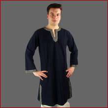 Lade das Bild in den Galerie-Viewer, Mittelalter TUNIKA Herren BAUMWOLLE schwarz | Leonardo Carbone Halvor