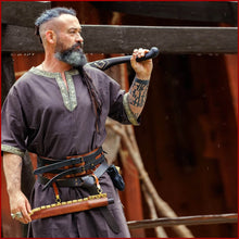 Lade das Bild in den Galerie-Viewer, Wikinger Tunika - Baumwolle - dunkelbraun