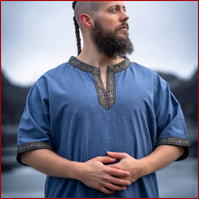 Lade das Bild in den Galerie-Viewer, Wikinger Tunika Männer hellblau