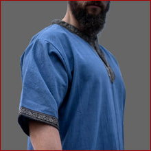Lade das Bild in den Galerie-Viewer, Wikinger Tunika Männer Mittelalter blau
