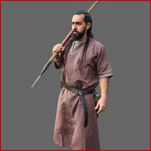 Lade das Bild in den Galerie-Viewer, Kurzarm Wikinger Mittelalter TUNIKA Herren hellbraun | Leonardo Carbone