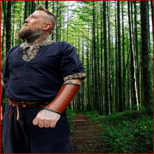 Lade das Bild in den Galerie-Viewer, Wikinger Mittelalter TUNIKA Waffenrock - 4XL - Übergröße - schwarz