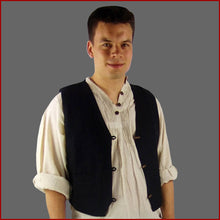 Lade das Bild in den Galerie-Viewer, Schwarze Weste aus Baumwolle handgewebt