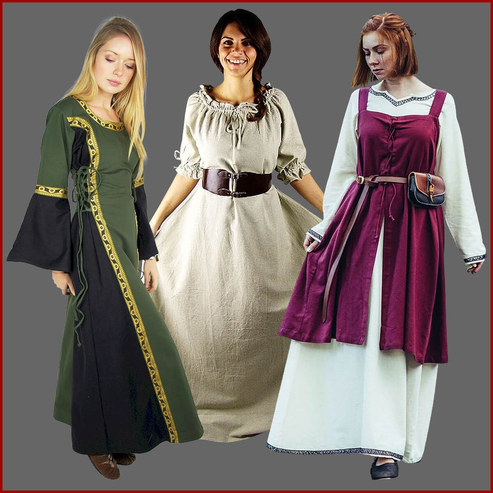 Mittelalter Kleider für Damen in vielen Farben und Größen