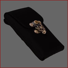 Lade das Bild in den Galerie-Viewer, Mittelalter HANDY SMARTPHONE TASCHE aus Leder für den Gürtel - schwarz