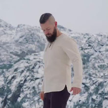 Laden und Abspielen von Videos im Galerie-Viewer, Mittelalter Freizeit HEMD - natur - Schnürung - VIDEO