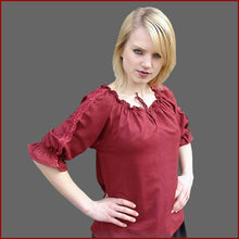 Lade das Bild in den Galerie-Viewer, Leonardo Carbone Bluse kurzarm rot S M L XL XXL XXXL