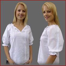 Lade das Bild in den Galerie-Viewer, Weisse Mittelalter Bluse von Leonardo Carbone