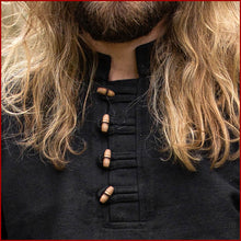 Lade das Bild in den Galerie-Viewer, Grob gewebtes uriges Mittelalter Hemd von Leonardo Carbone schwarz