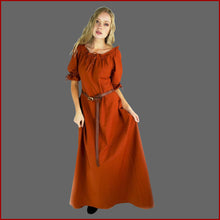 Lade das Bild in den Galerie-Viewer, Bodenlanges Kurzarmkleid "Melisande" Rost