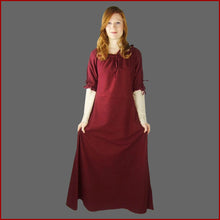 Lade das Bild in den Galerie-Viewer, Rotes Sommerkleid kurzärmelig | Weinrotes Sommer Kleid