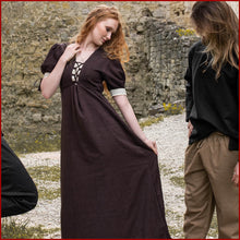 Lade das Bild in den Galerie-Viewer, Kurzärmeliges Mittelalter-Kleid aus Baumwolle von Leonardo Carbone