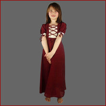 Lade das Bild in den Galerie-Viewer, Kinder Mittelalter Mädchen Kleid kurzarm ROT Sommer - Leonardo Carbone