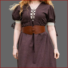 Lade das Bild in den Galerie-Viewer, Mittelalterkleid kurzarm Übergröße BRAUN 4XL 5XL - Leonardo Carbone