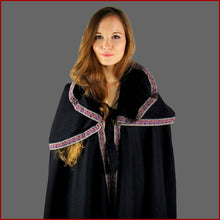 Lade das Bild in den Galerie-Viewer, Schwarzer Wollumhang fü Damen in TOP Qualität