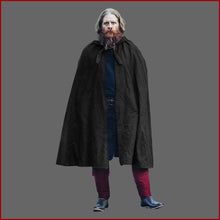 Lade das Bild in den Galerie-Viewer, Mittelalter Umhang lange Kapuze - Baumwolle schwarz - Leonardo Carbone