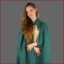 Lade das Bild in den Galerie-Viewer, Mittelalter Umhang Kapuze - Damen Herren - grün - Leonardo Carbone