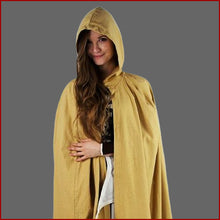 Lade das Bild in den Galerie-Viewer, Mittelalter Umhang Kapuze - hellbraun - Leonardo Carbone - honigbraun