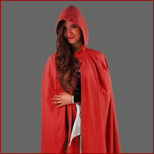 Lade das Bild in den Galerie-Viewer, Mittelalter Umhang Kapuze - Damen Herren - rot - Leonardo Carbone