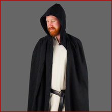 Lade das Bild in den Galerie-Viewer, Mittelalter Umhang Kapuze - Damen Herren - schwarz - Leonardo Carbone