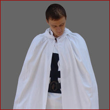 Lade das Bild in den Galerie-Viewer, Mittelalter Umhang Kapuze - Damen Herren - weiss - Leonardo Carbone