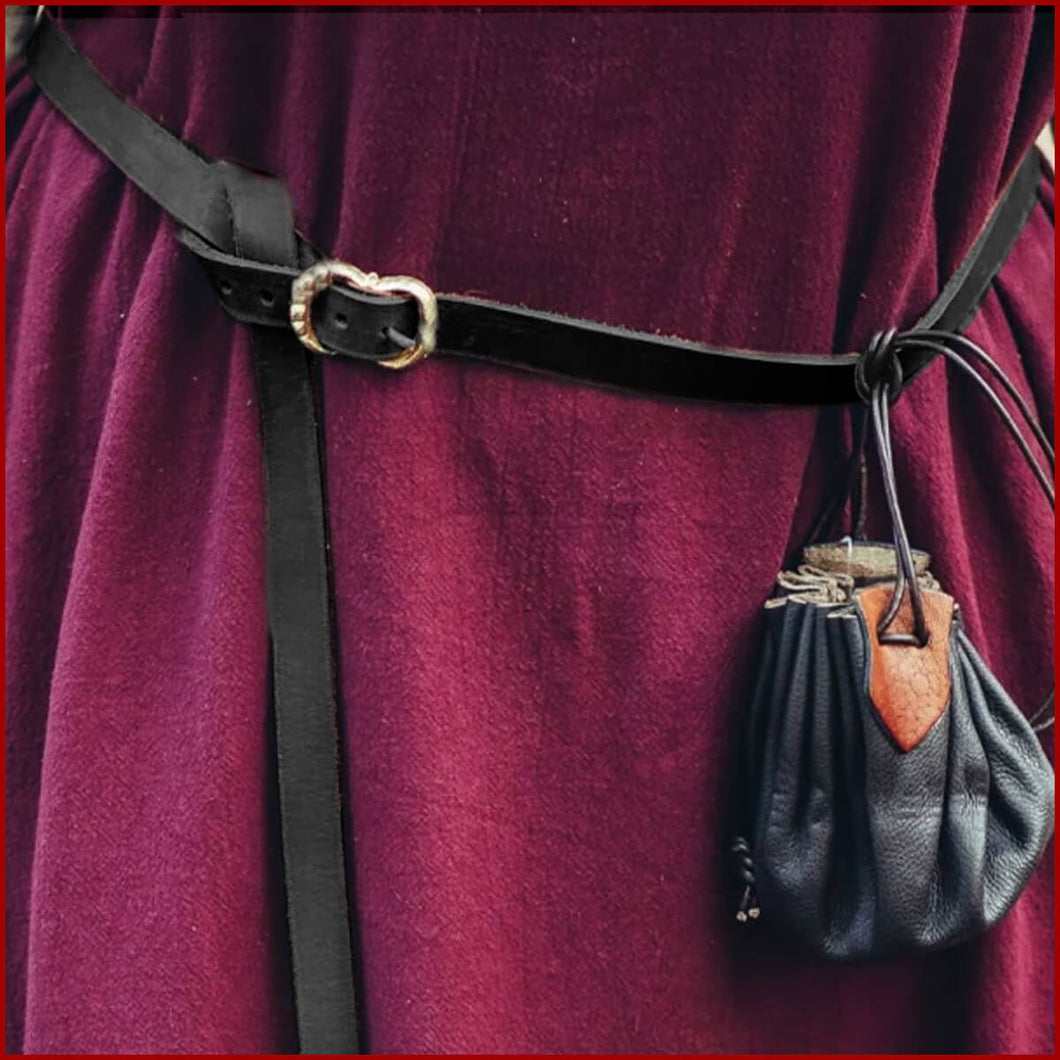 MITTELALTER GÜRTEL Leder SCHWARZ - SCHMALER schwarzer LEDERGÜRTEL